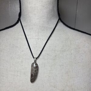 authentic michigan petosky stone lake michigan U.P. on cotton cord artisan made